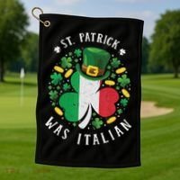 Shamrock St Patrick Was Italian St. Patrick's Day Golf Towel thumb 1