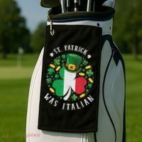 Shamrock St Patrick Was Italian St. Patrick's Day Golf Towel thumb 2