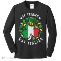 Shamrock St Patrick Was Italian St. Patrick's Day Kids Long Sleeve Shirt thumb 0