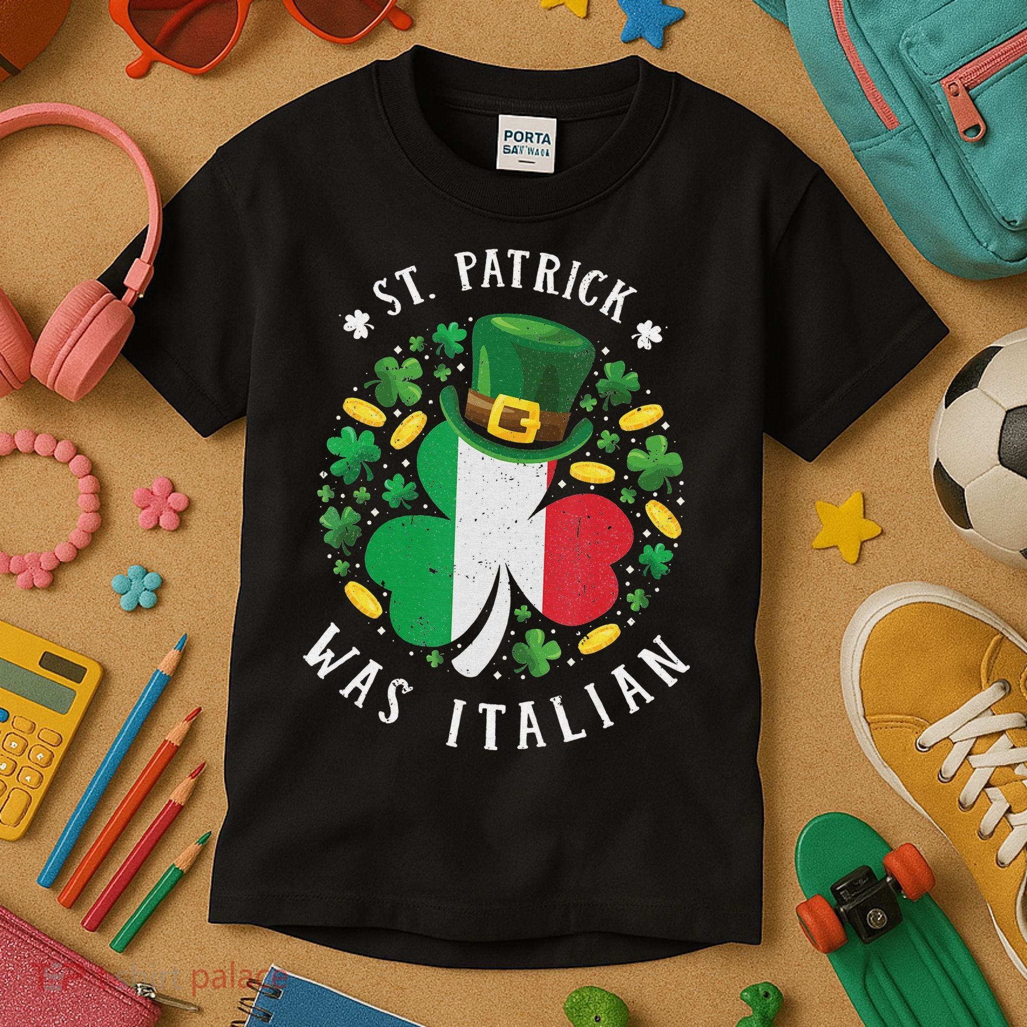 Shamrock St Patrick Was Italian St. Patrick's Day Kids T-Shirt