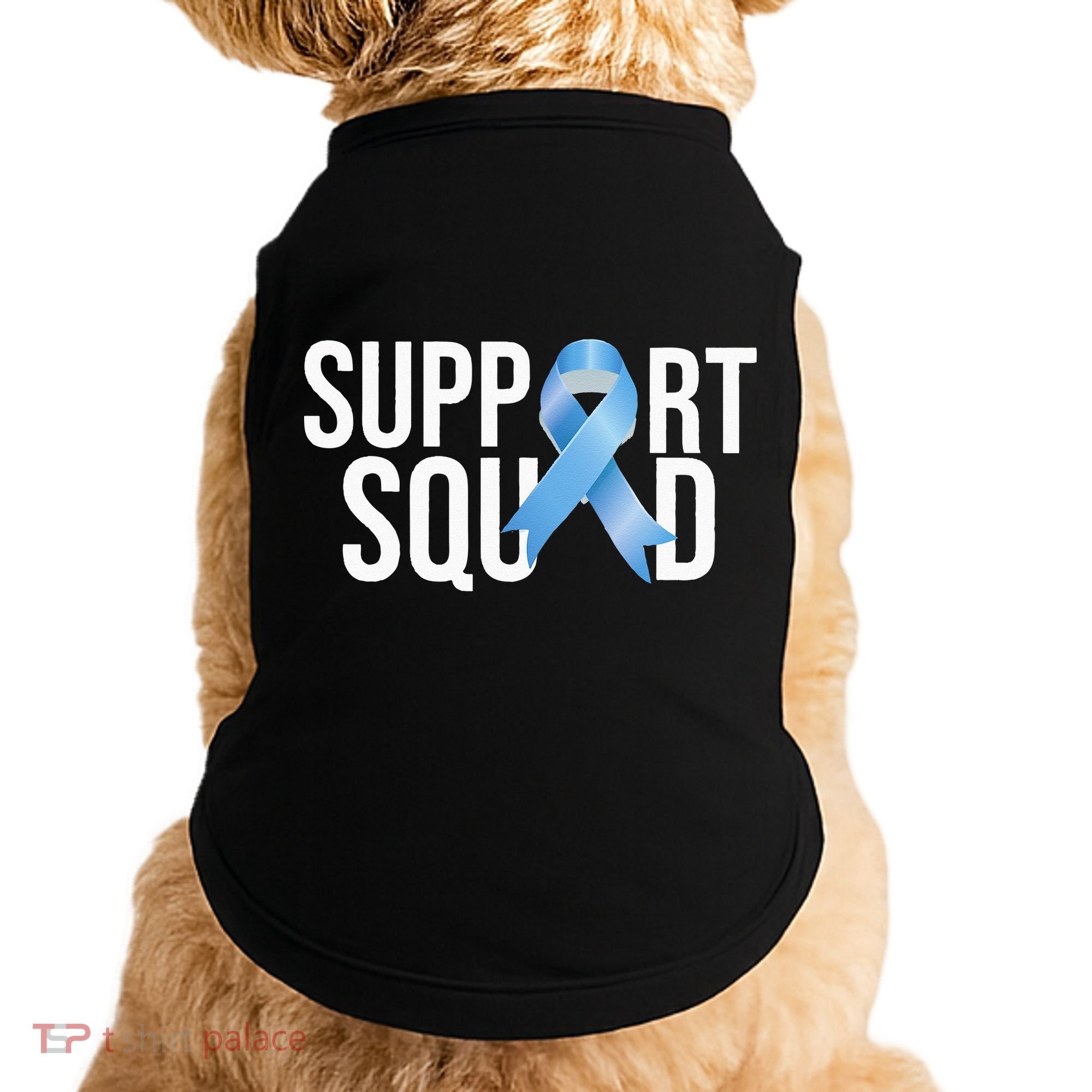 Support Squat Prostate Cancer Awareness Blue Ribbon Survivor Doggie Tank