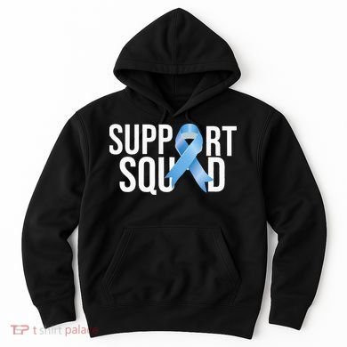 Support Squat Prostate Cancer Awareness Blue Ribbon Survivor Hoodie