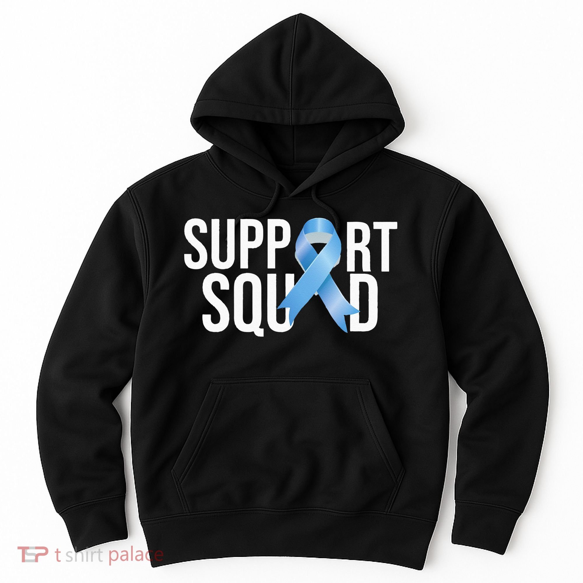 Support Squat Prostate Cancer Awareness Blue Ribbon Survivor Hoodie