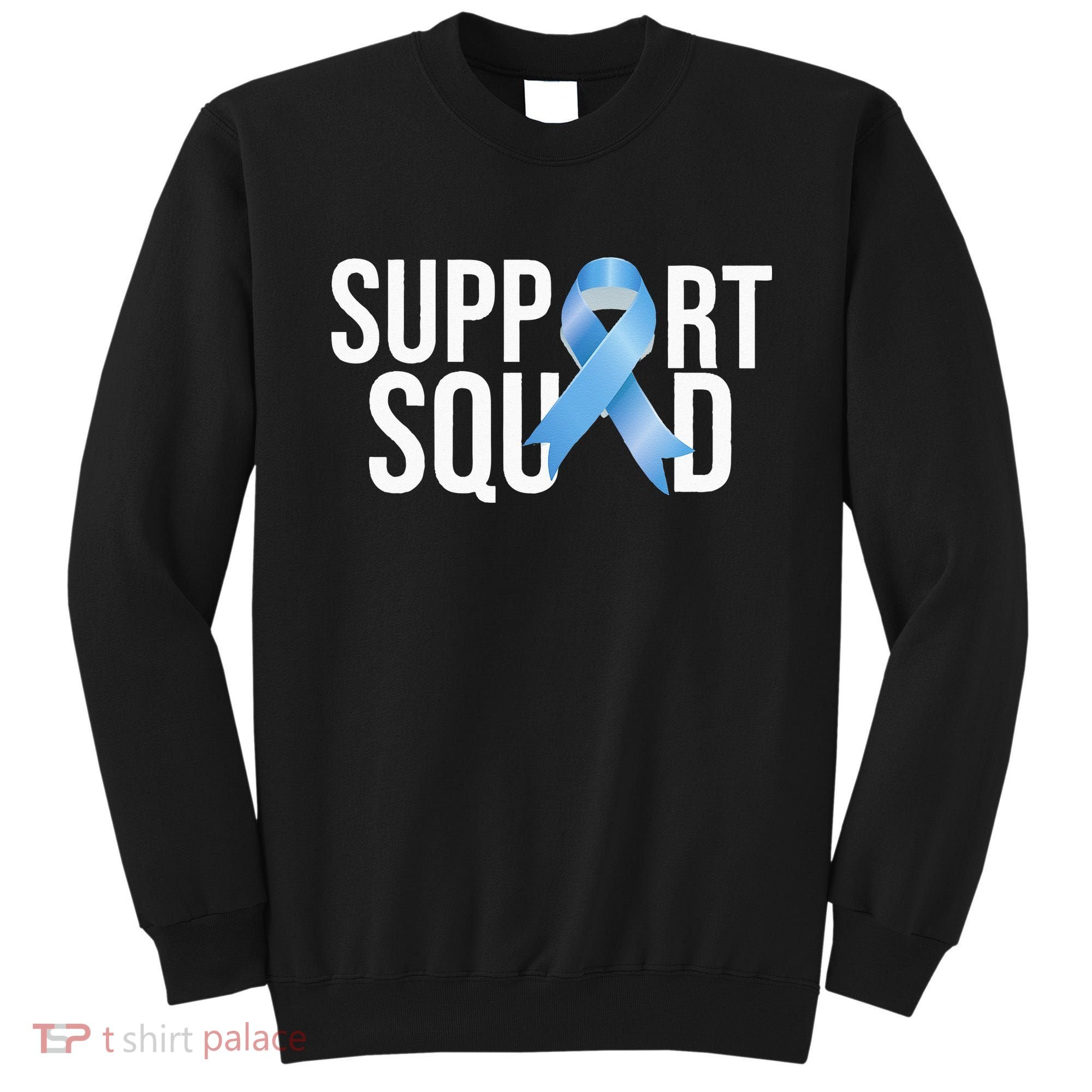 Support Squat Prostate Cancer Awareness Blue Ribbon Survivor Sweatshirt