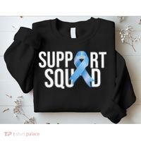 Support Squat Prostate Cancer Awareness Blue Ribbon Survivor Sweatshirt thumb 2