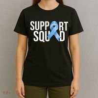 Support Squat Prostate Cancer Awareness Blue Ribbon Survivor T-Shirt thumb 4