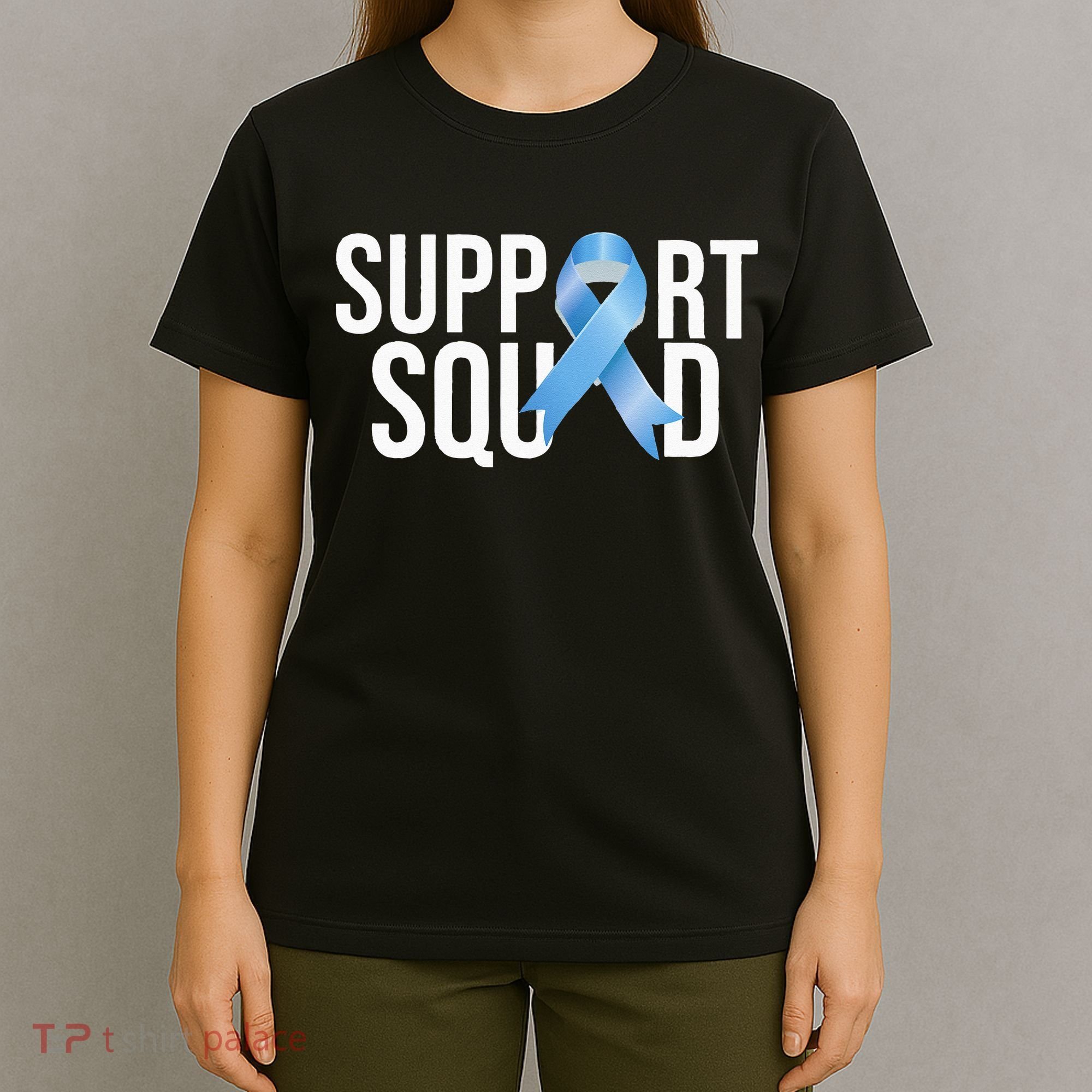 Support Squat Prostate Cancer Awareness Blue Ribbon Survivor T-Shirt