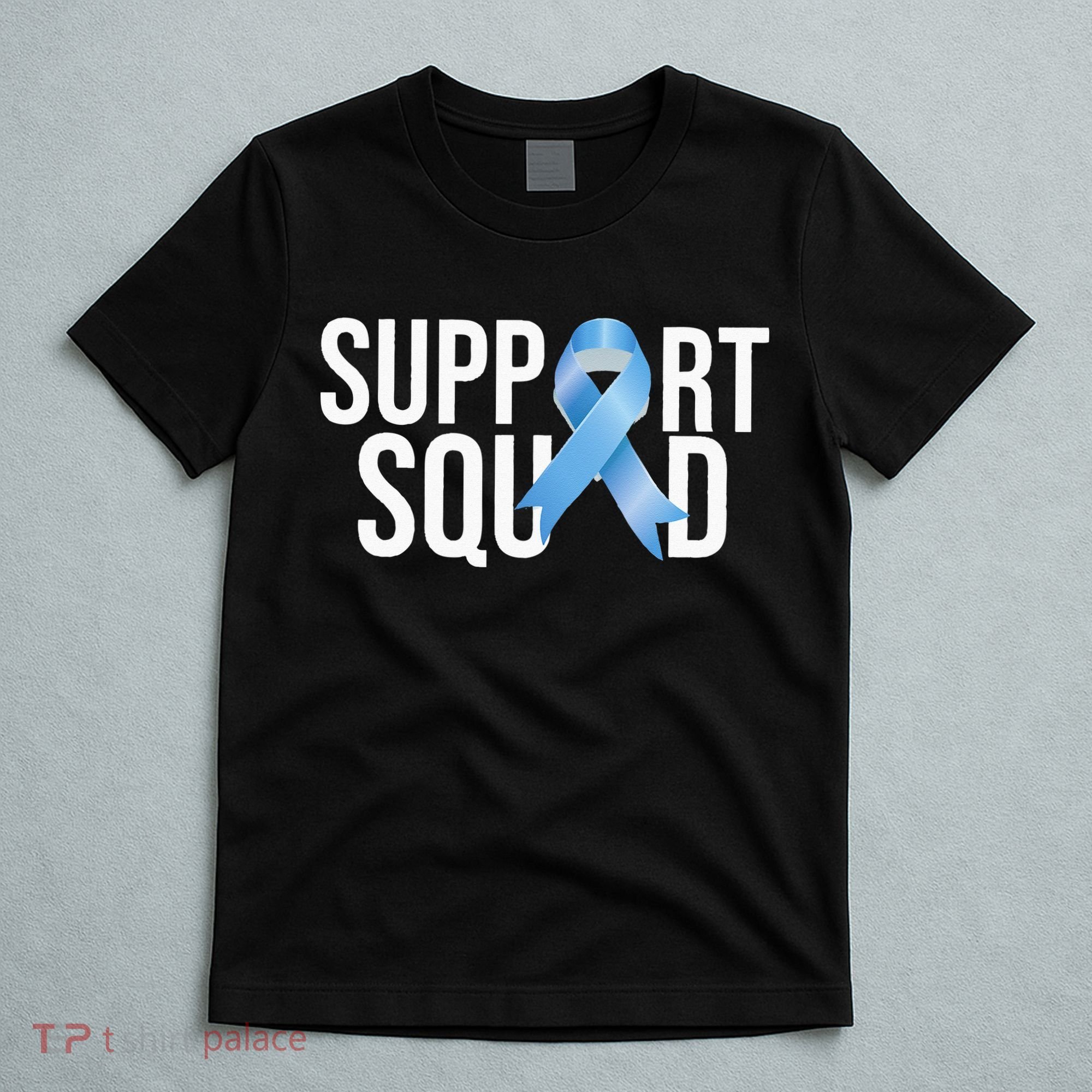 Support Squat Prostate Cancer Awareness Blue Ribbon Survivor T-Shirt