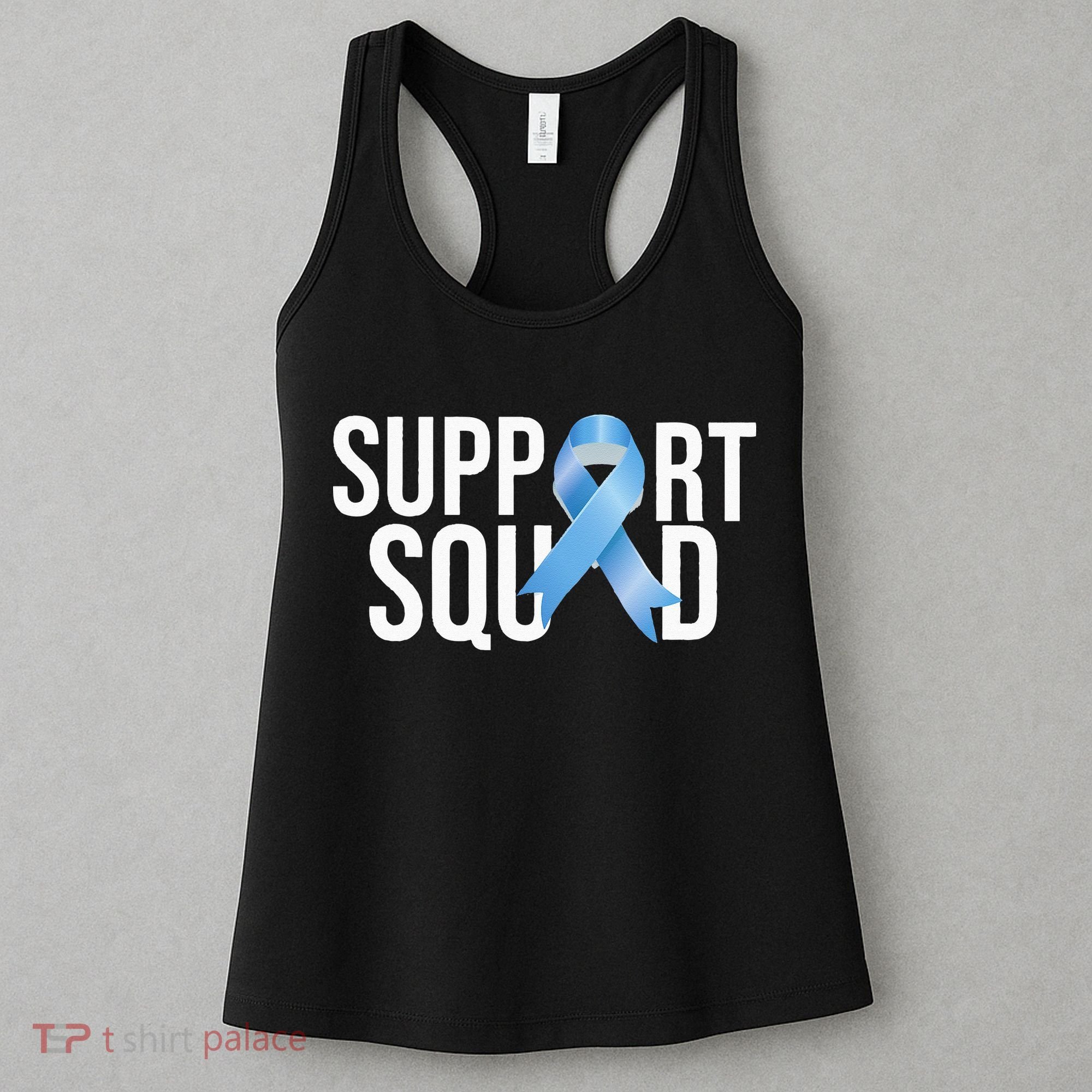 Support Squat Prostate Cancer Awareness Blue Ribbon Survivor Women's Tank Top