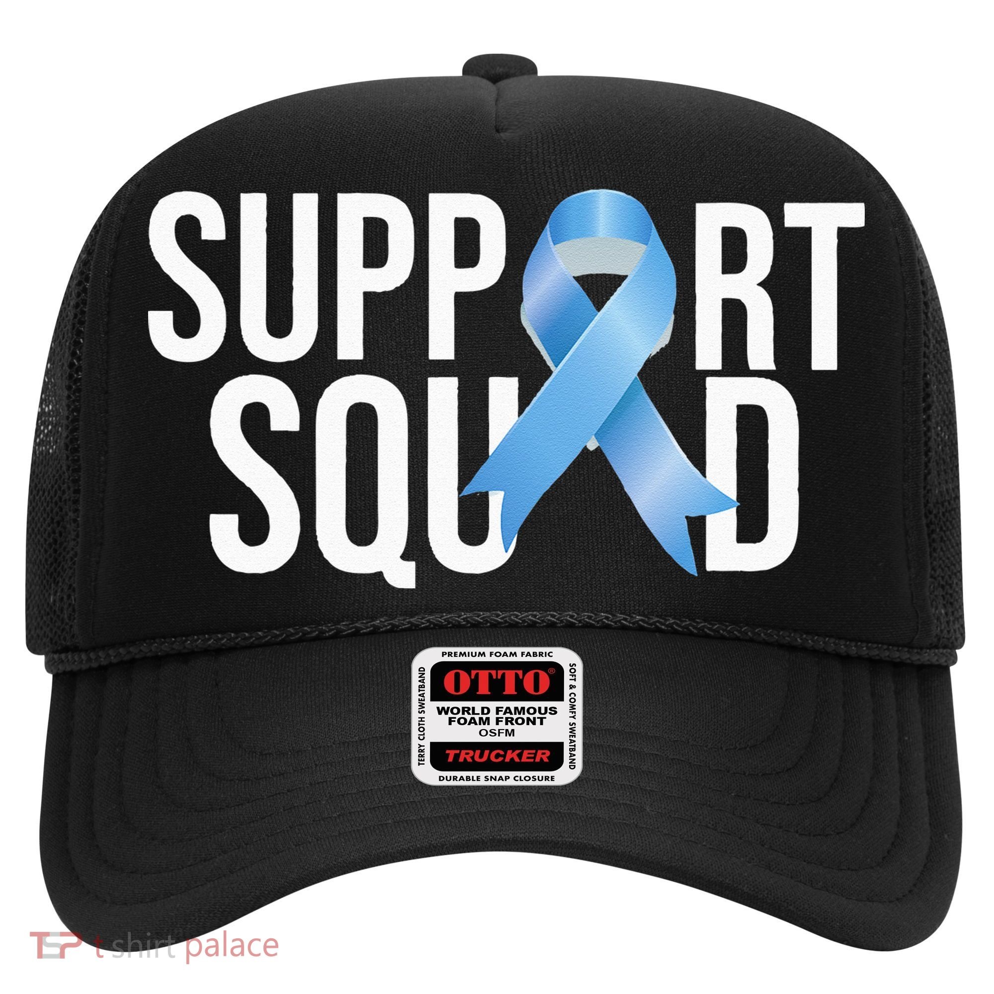 Support Squat Prostate Cancer Awareness Blue Ribbon Survivor Hat