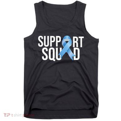 Support Squat Prostate Cancer Awareness Blue Ribbon Survivor Tank Top