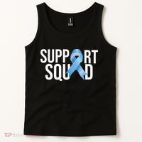 Support Squat Prostate Cancer Awareness Blue Ribbon Survivor Tank Top thumb 2