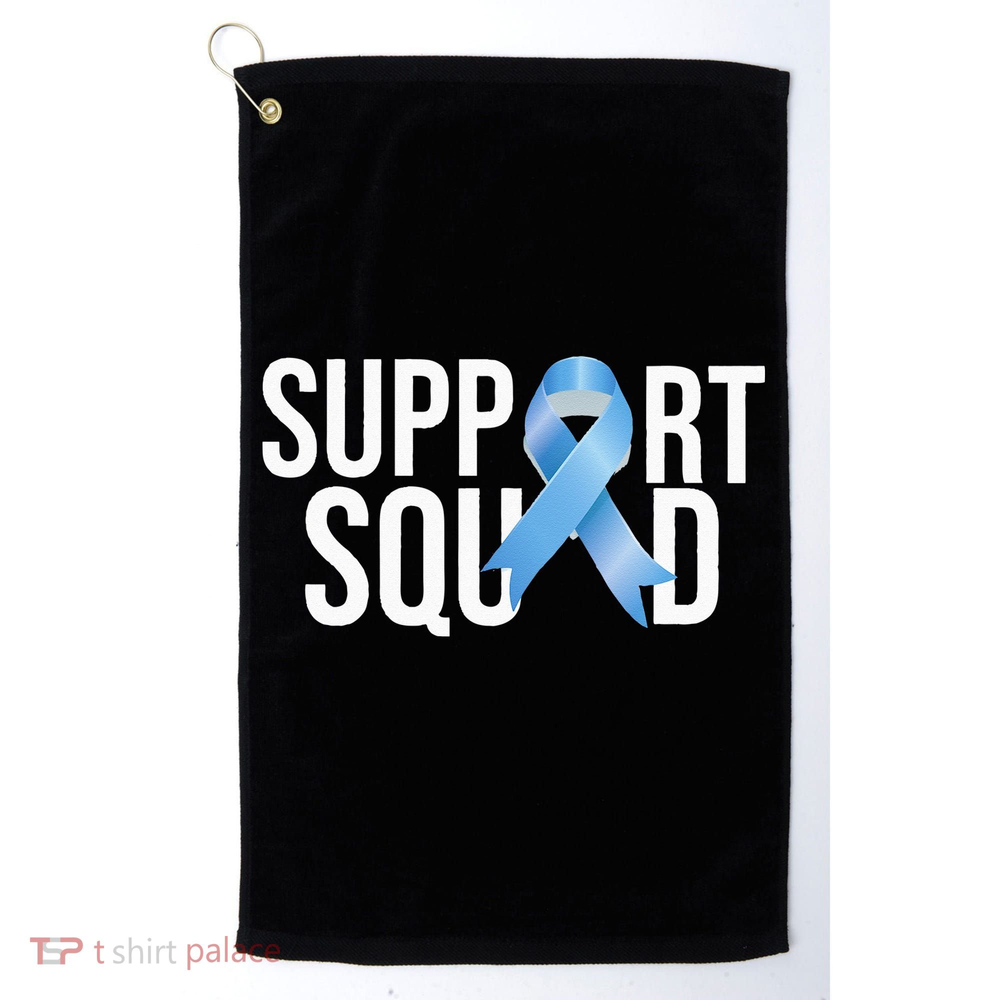 Support Squat Prostate Cancer Awareness Blue Ribbon Survivor Golf Towel