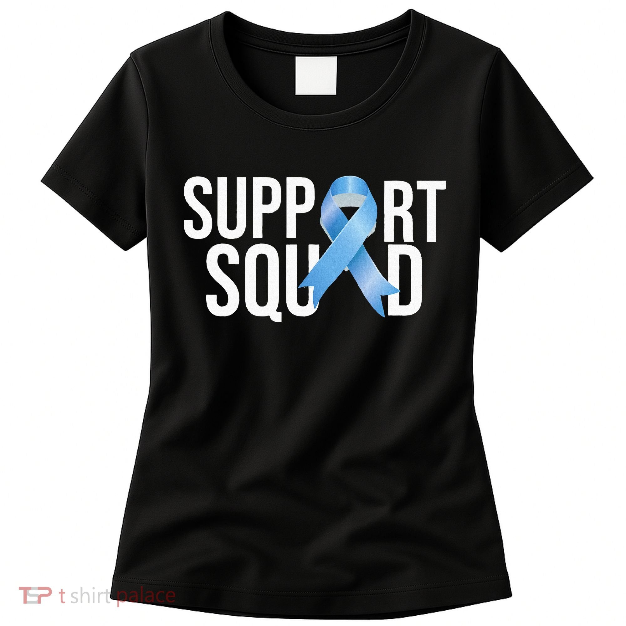Support Squat Prostate Cancer Awareness Blue Ribbon Survivor Women's T-Shirt