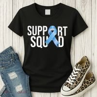 Support Squat Prostate Cancer Awareness Blue Ribbon Survivor Women's T-Shirt thumb 3
