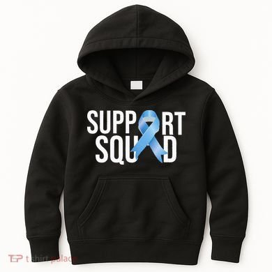 Support Squat Prostate Cancer Awareness Blue Ribbon Survivor Kids Hoodie