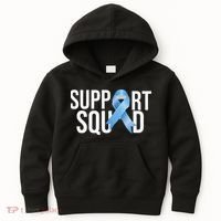 Support Squat Prostate Cancer Awareness Blue Ribbon Survivor Kids Hoodie thumb 0