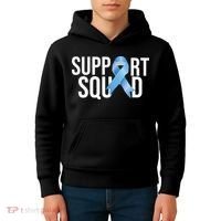 Support Squat Prostate Cancer Awareness Blue Ribbon Survivor Kids Hoodie thumb 4