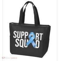 Support Squat Prostate Cancer Awareness Blue Ribbon Survivor Tote Bag thumb 3
