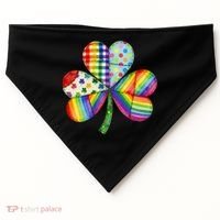Shamrock St Patrick S Day Irish Clover USA-Made Doggie Bandana thumb 0
