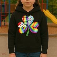 Shamrock St Patrick S Day Irish Clover Kids Hoodie thumb 3