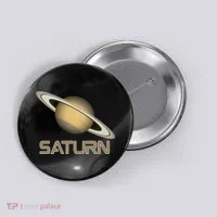 Solar System Planet Saturn Rings Outer Space  Button thumb 0