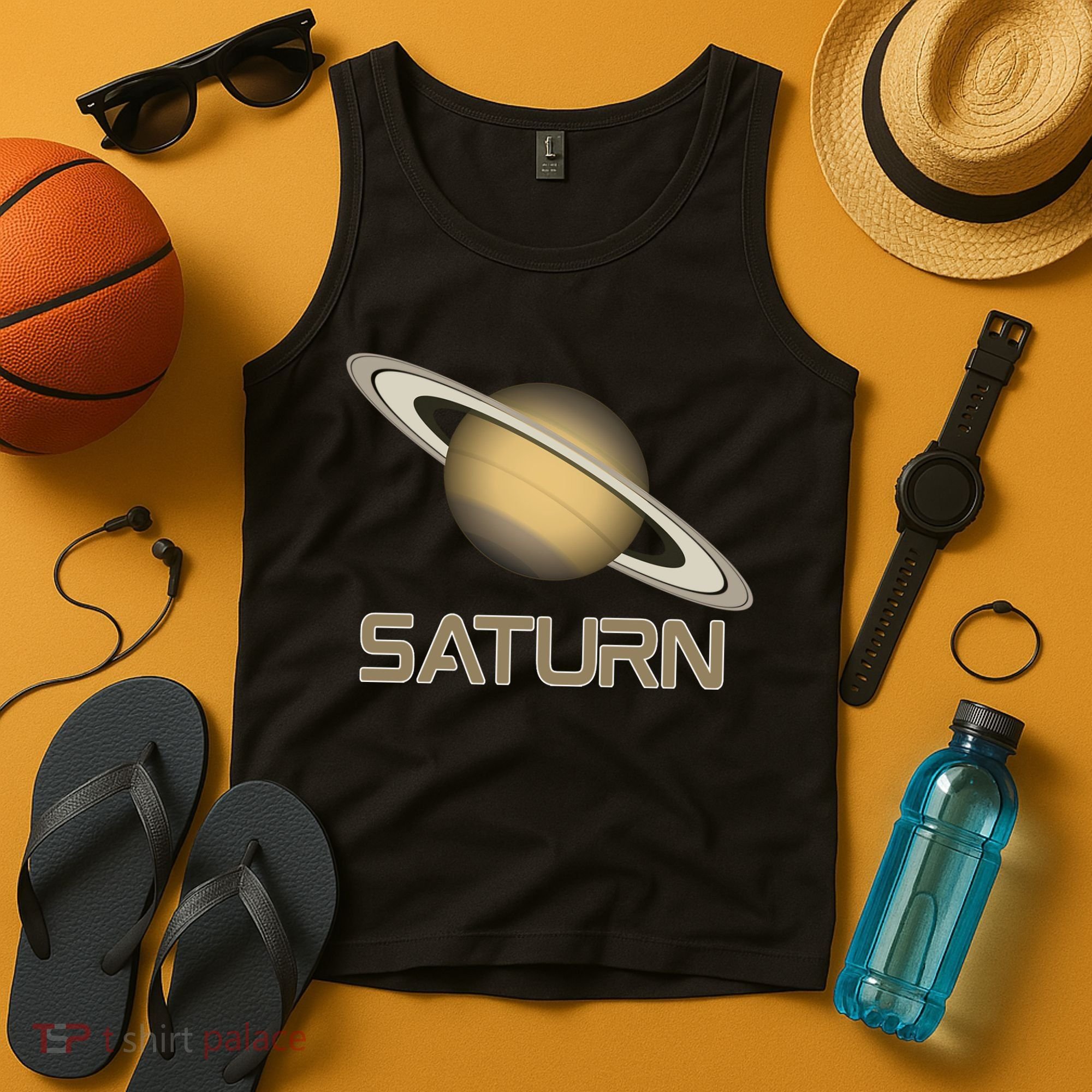 Solar System Planet Saturn Rings Outer Space  Tank Top