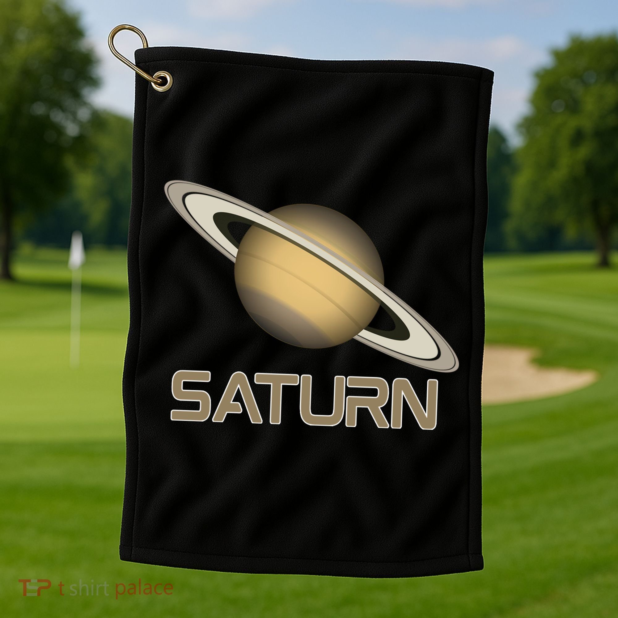 Solar System Planet Saturn Rings Outer Space  Golf Towel