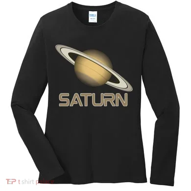 Solar System Planet Saturn Rings Outer Space  Women's Long Sleeve Shirt