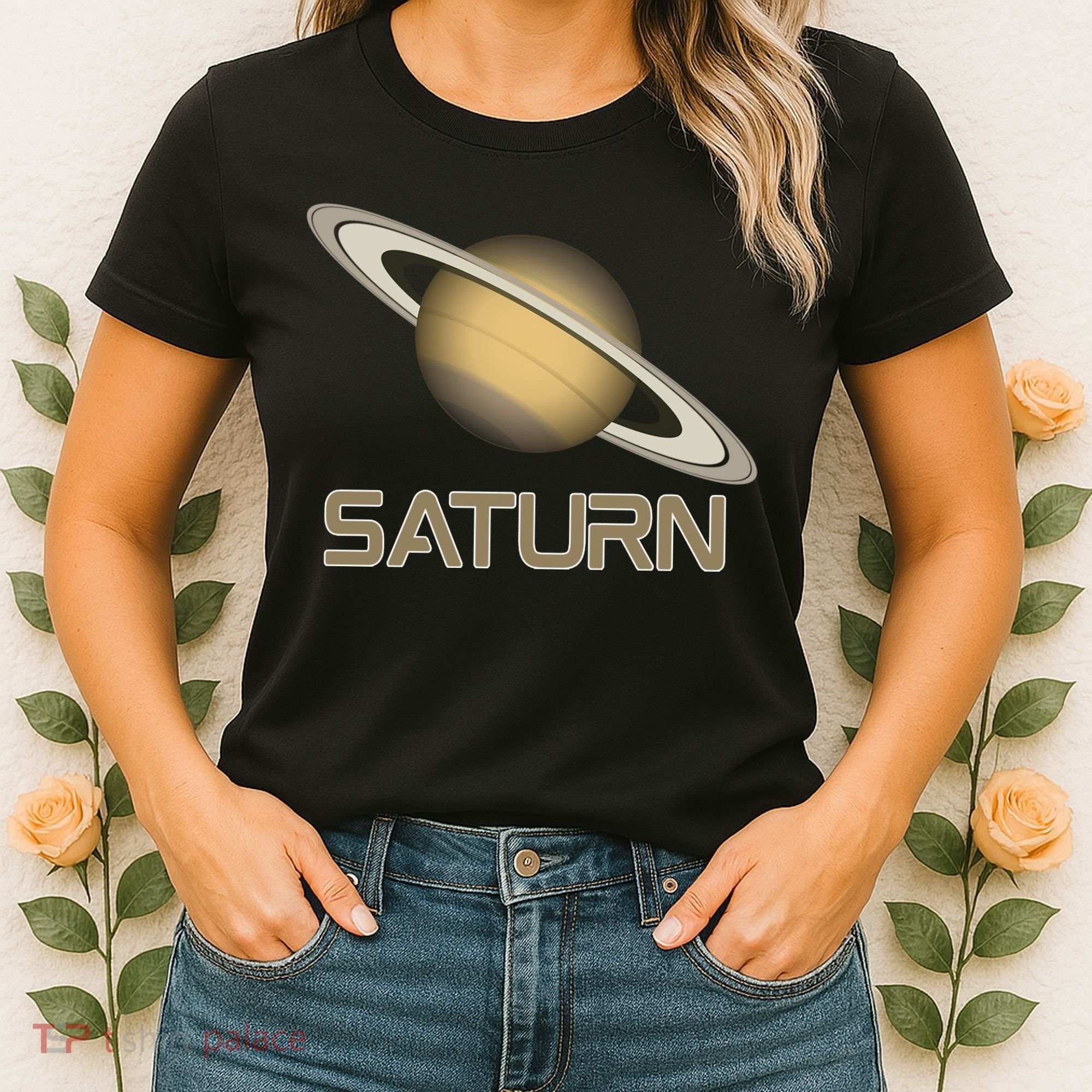 Solar System Planet Saturn Rings Outer Space  Women's T-Shirt