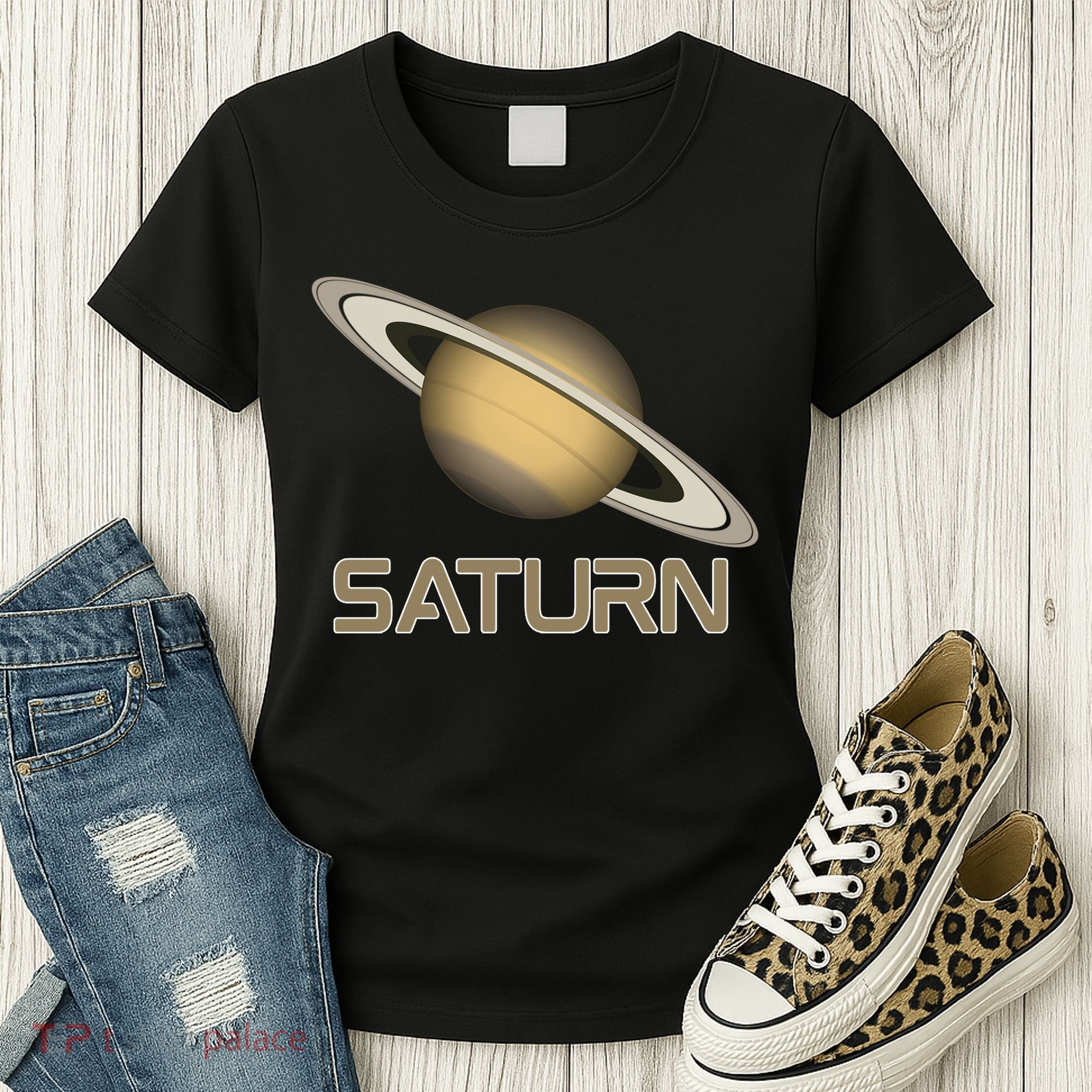 Solar System Planet Saturn Rings Outer Space  Women's T-Shirt