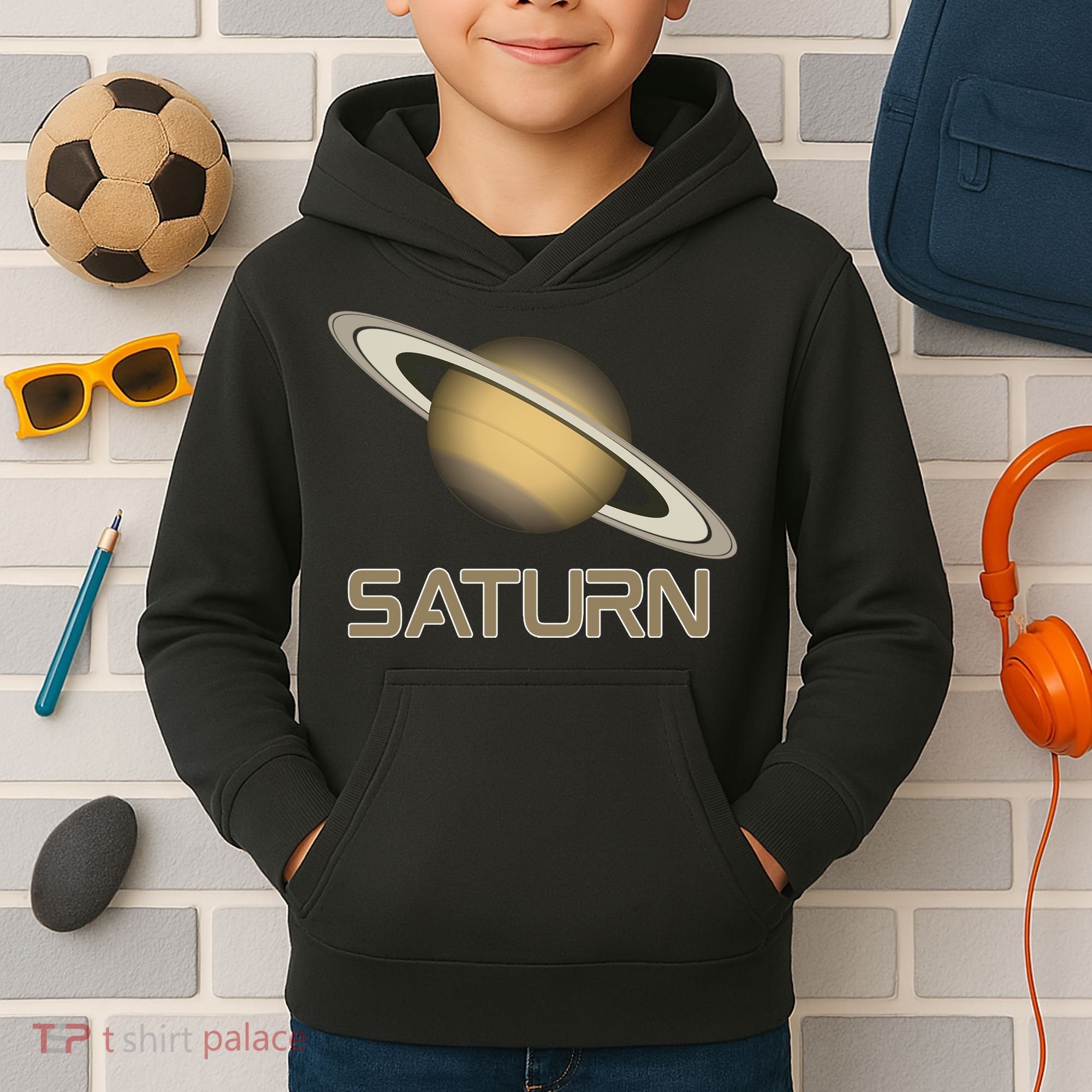 Solar System Planet Saturn Rings Outer Space  Kids Hoodie