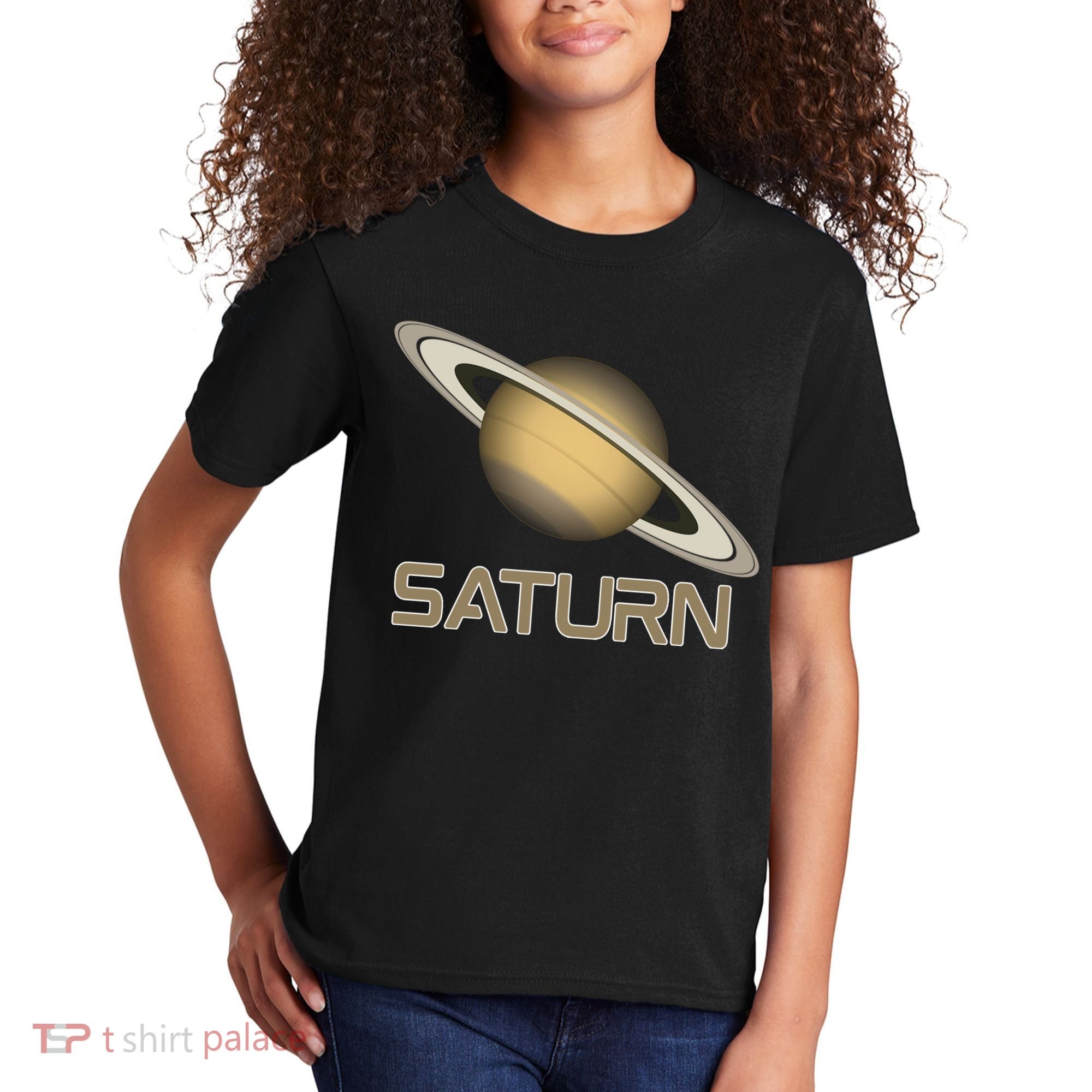 Solar System Planet Saturn Rings Outer Space  Kids T-Shirt