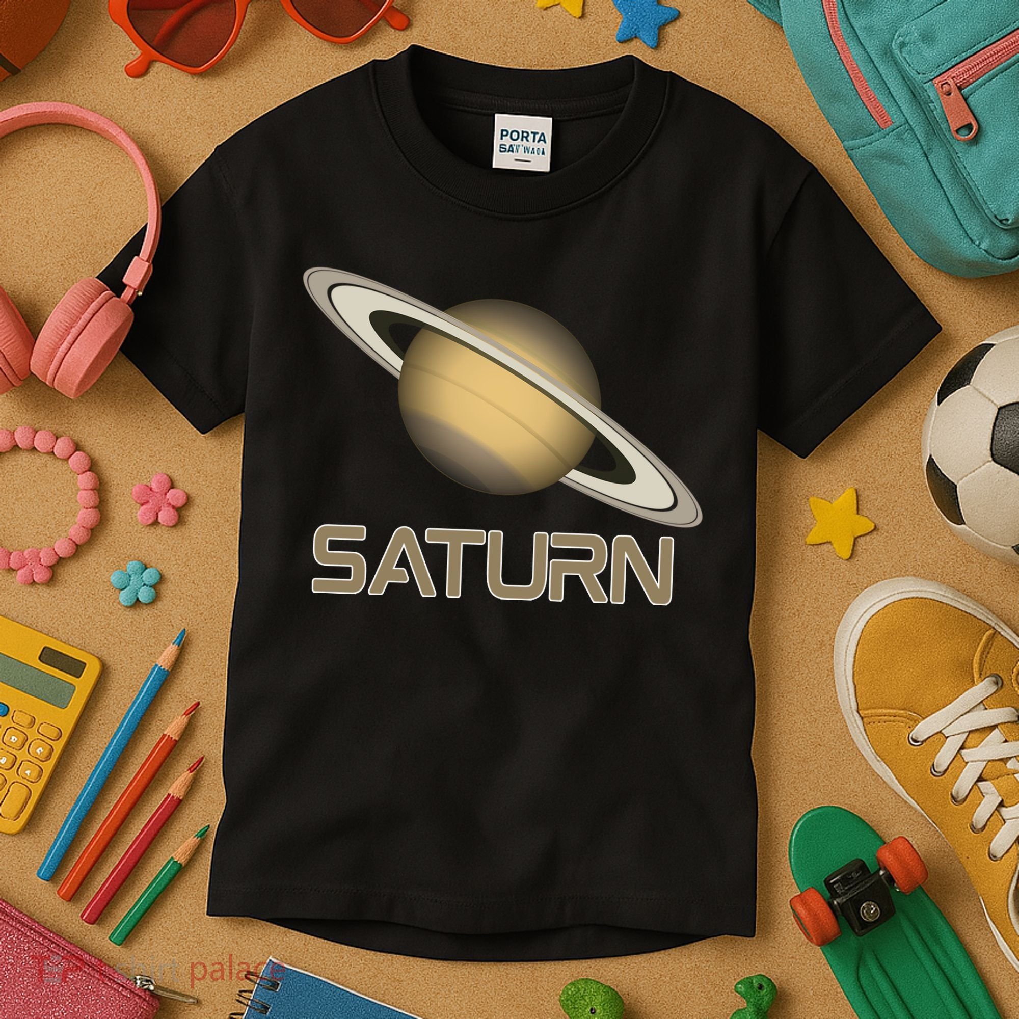 Solar System Planet Saturn Rings Outer Space  Kids T-Shirt