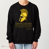 Stoicism Seneca Quote On Difficulties Stoic Philosophy Women's Sweatshirt thumb 0