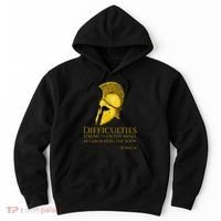 Stoicism Seneca Quote On Difficulties Stoic Philosophy Hoodie thumb 0