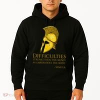 Stoicism Seneca Quote On Difficulties Stoic Philosophy Hoodie thumb 2
