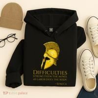 Stoicism Seneca Quote On Difficulties Stoic Philosophy Hoodie thumb 4