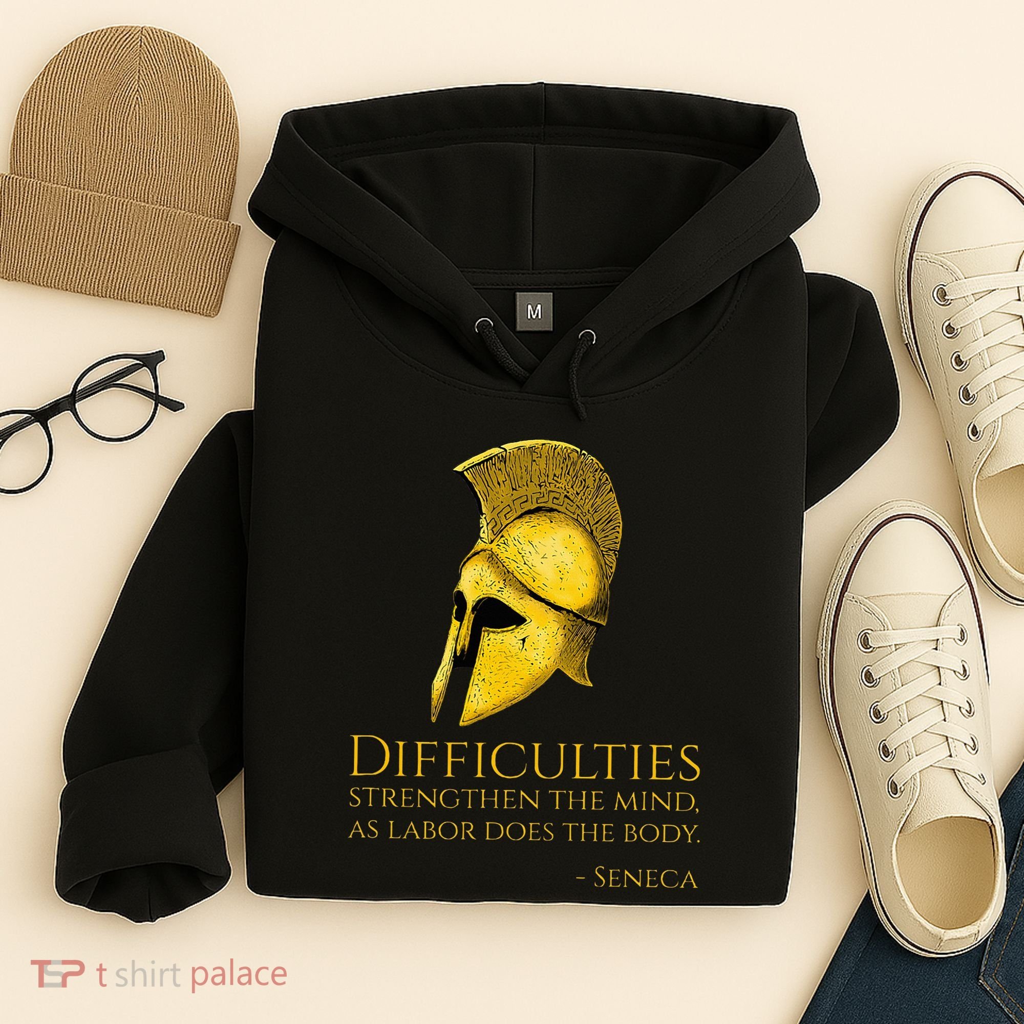 Stoicism Seneca Quote On Difficulties Stoic Philosophy Hoodie