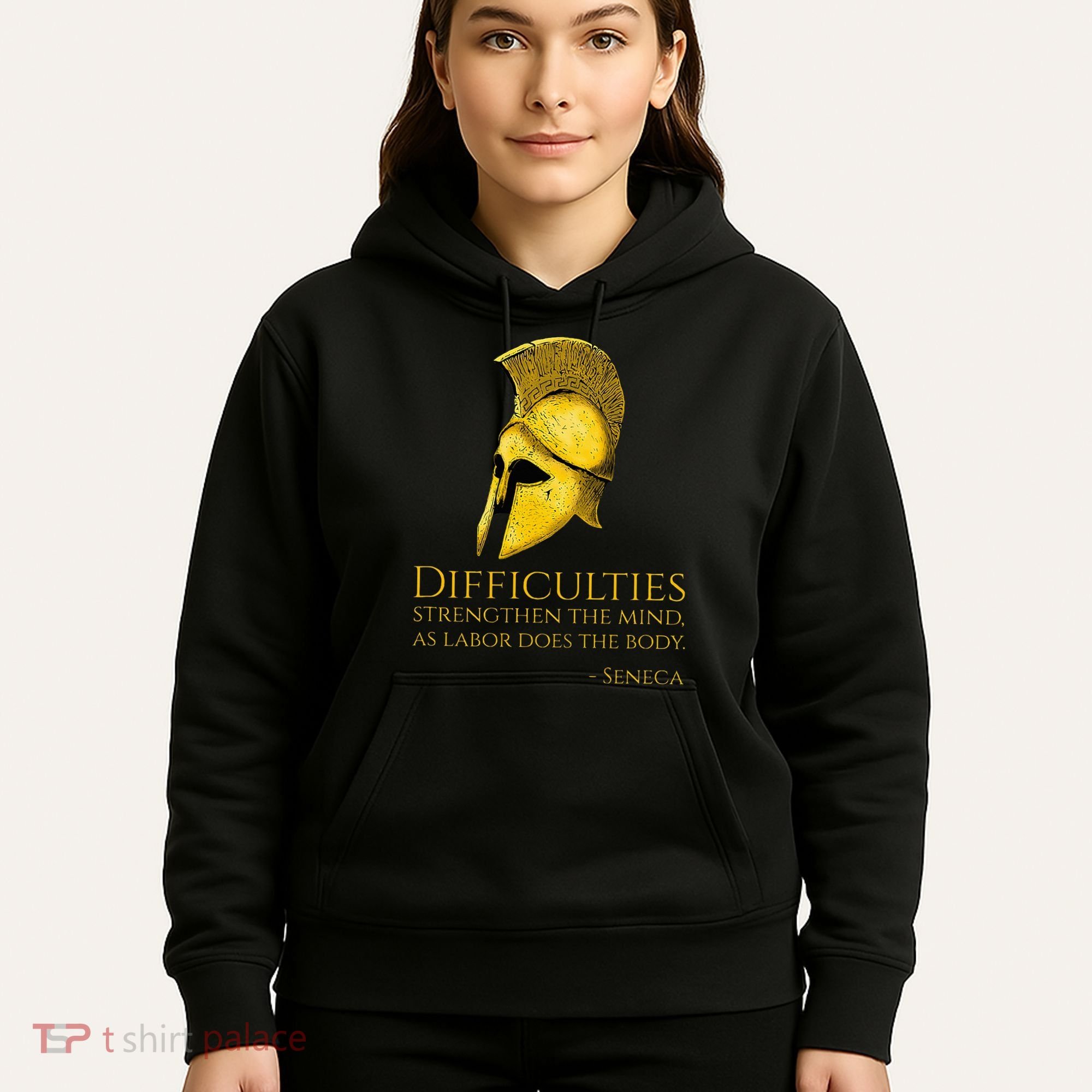 Stoicism Seneca Quote On Difficulties Stoic Philosophy Hoodie
