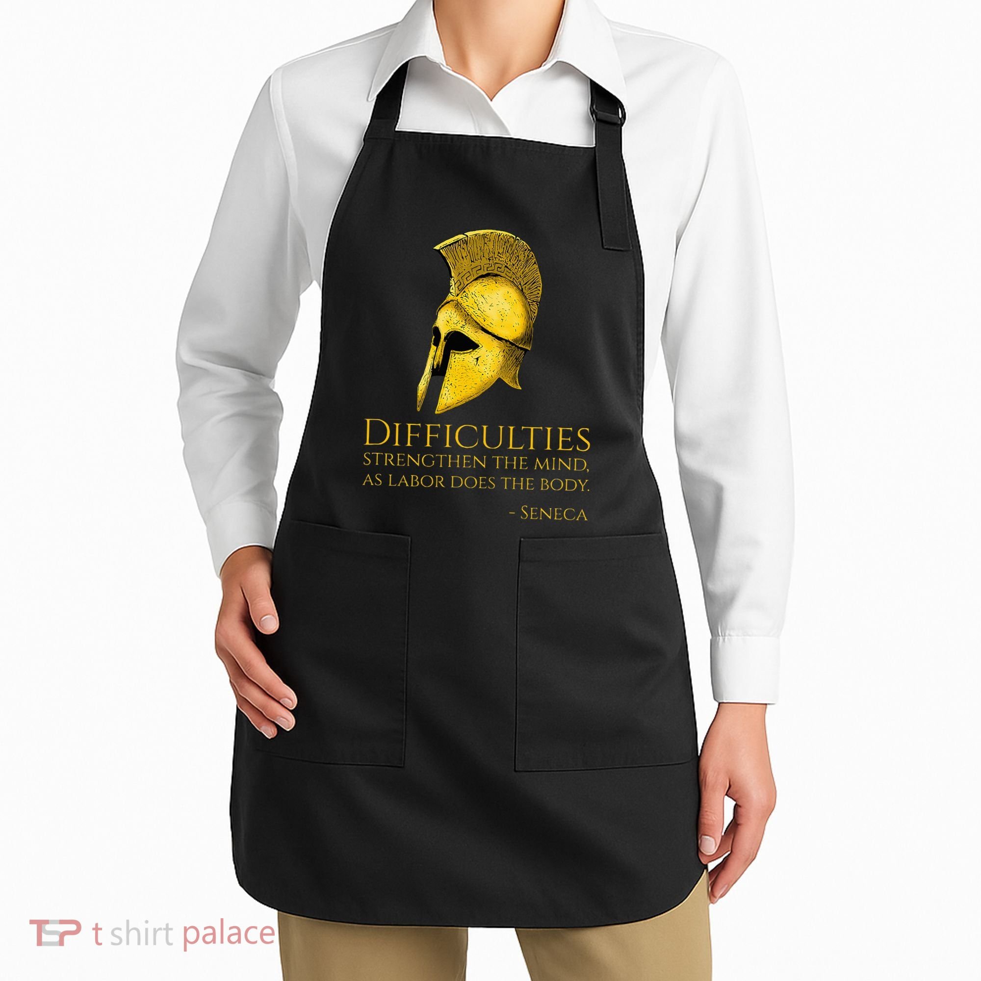 Stoicism Seneca Quote On Difficulties Stoic Philosophy Apron