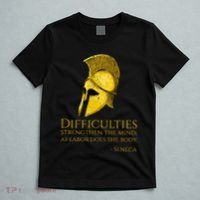Stoicism Seneca Quote On Difficulties Stoic Philosophy T-Shirt thumb 5