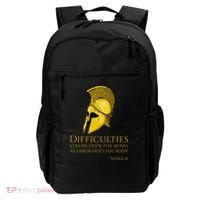 Stoicism Seneca Quote On Difficulties Stoic Philosophy Backpack thumb 0