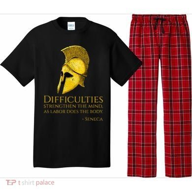 Stoicism Seneca Quote On Difficulties Stoic Philosophy Pajama Set