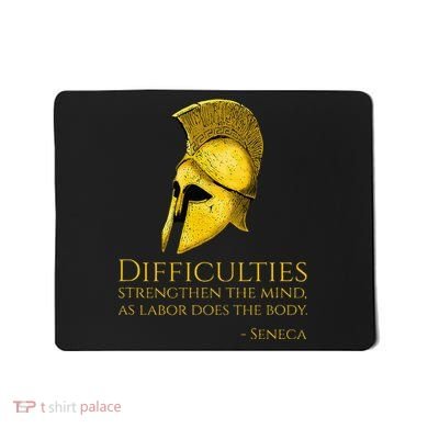 Stoicism Seneca Quote On Difficulties Stoic Philosophy Mousepad