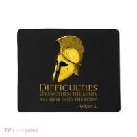 Stoicism Seneca Quote On Difficulties Stoic Philosophy Mousepad thumb 0