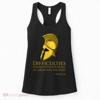 Stoicism Seneca Quote On Difficulties Stoic Philosophy Women's Tank Top thumb 0