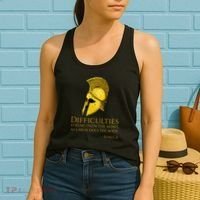 Stoicism Seneca Quote On Difficulties Stoic Philosophy Women's Tank Top thumb 2