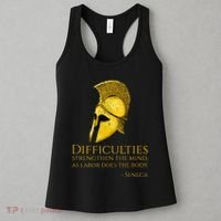 Stoicism Seneca Quote On Difficulties Stoic Philosophy Women's Tank Top thumb 3