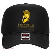 Stoicism Seneca Quote On Difficulties Stoic Philosophy Hat thumb 0